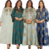 Middle East Muslim Robe Dubai V-neck Dress