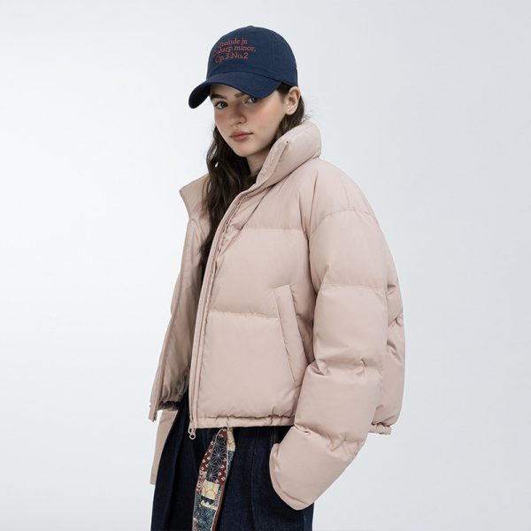Womens Short Stand-collar Winter Down Jacket