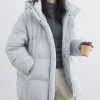 White Duck Down Three-Proof Hooded Jacket