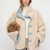 Sea Salt Cream Cup A Heavyweight Dual Wear Designshearling Suede Windproof Coat