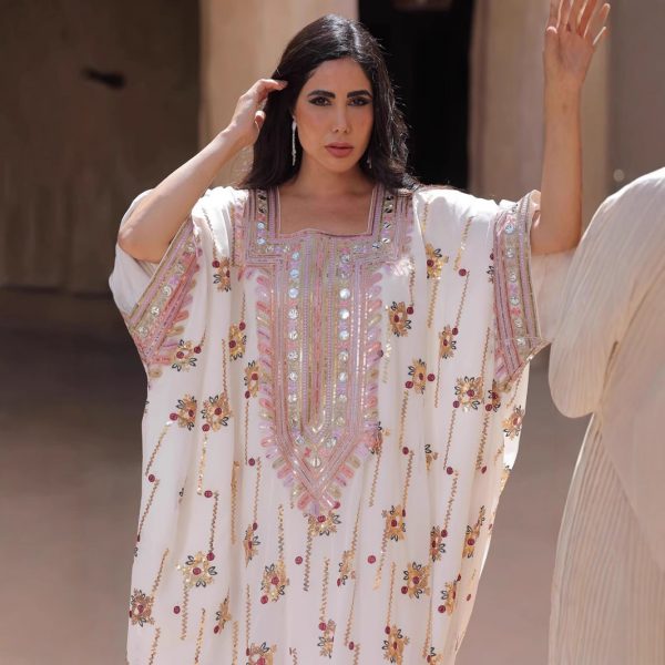 Loose Long Muslim Dress Kaftan With Headscarf