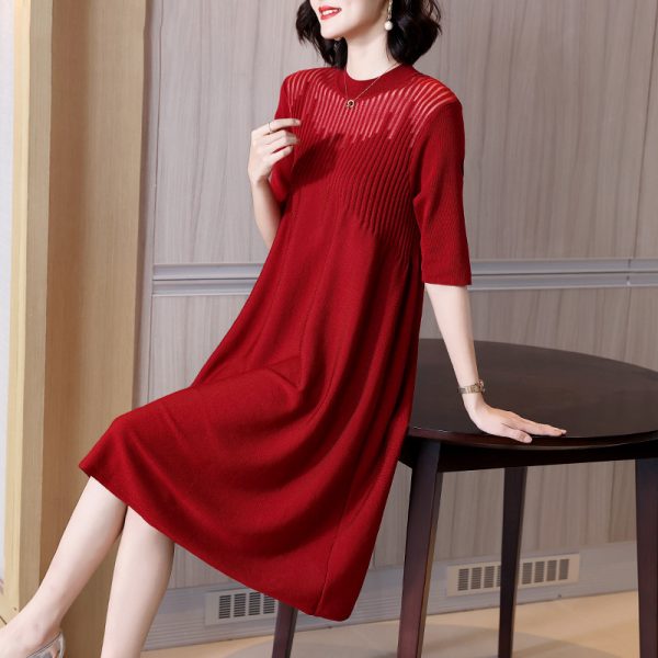 Middle-aged Mother's Temperament Knitted Dress