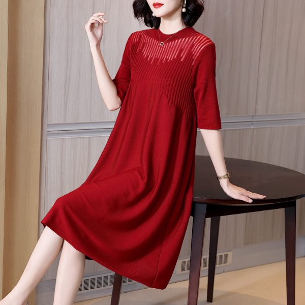 Middle-aged Mother's Temperament Knitted Dress