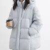 White Duck Down Three-Proof Hooded Jacket