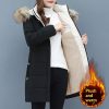 Womens Mid-Length Padded Cotton-Padded Jacket