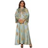 Middle East Muslim Robe Dubai V-neck Dress