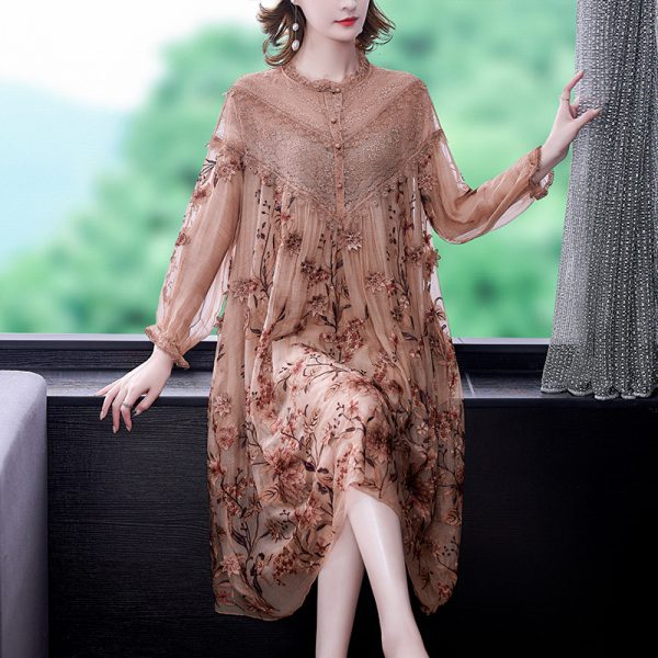 Middle Aged Mother's Silk Dress  Silk