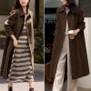 Elegant Small Lapel Double-faced Wool Mid-length Coat