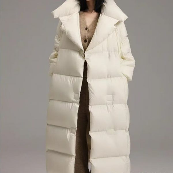 Womens New Winter Mid-Length Over-the-Knee Loose Coat