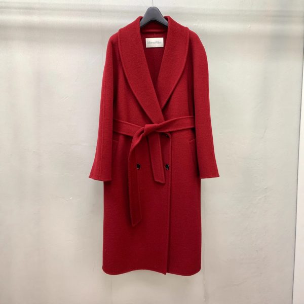 Long Double-faced Wool Coat With A Tie Closure