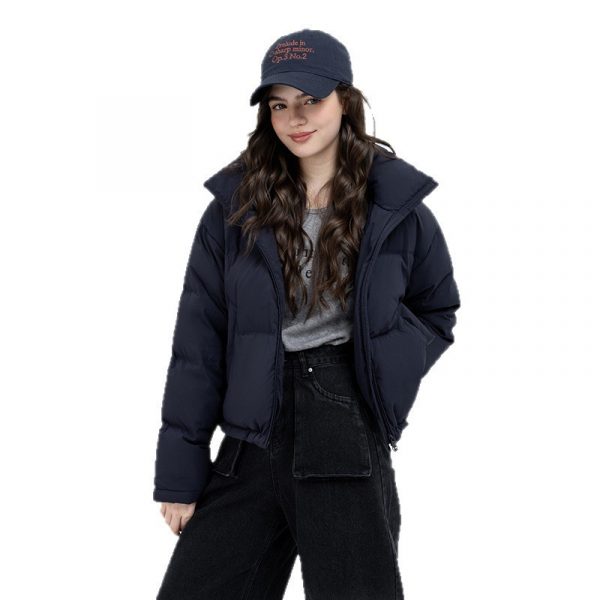 Womens Short Stand-collar Winter Down Jacket